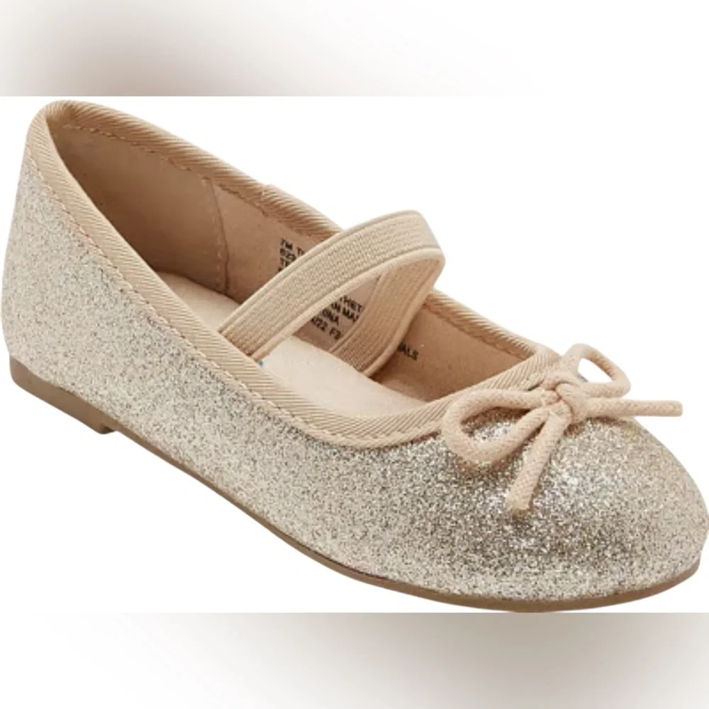 There Abouts Lil Lexi Gold Glitter Girls Easter Holiday Shoes Toddler Size 9